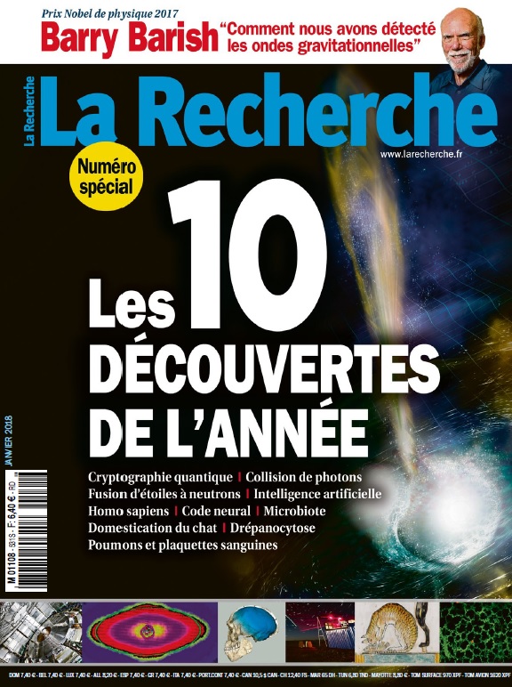La Recherche mensuel n° 531 daté janvier 2018, Les 10 découvertes de l'année